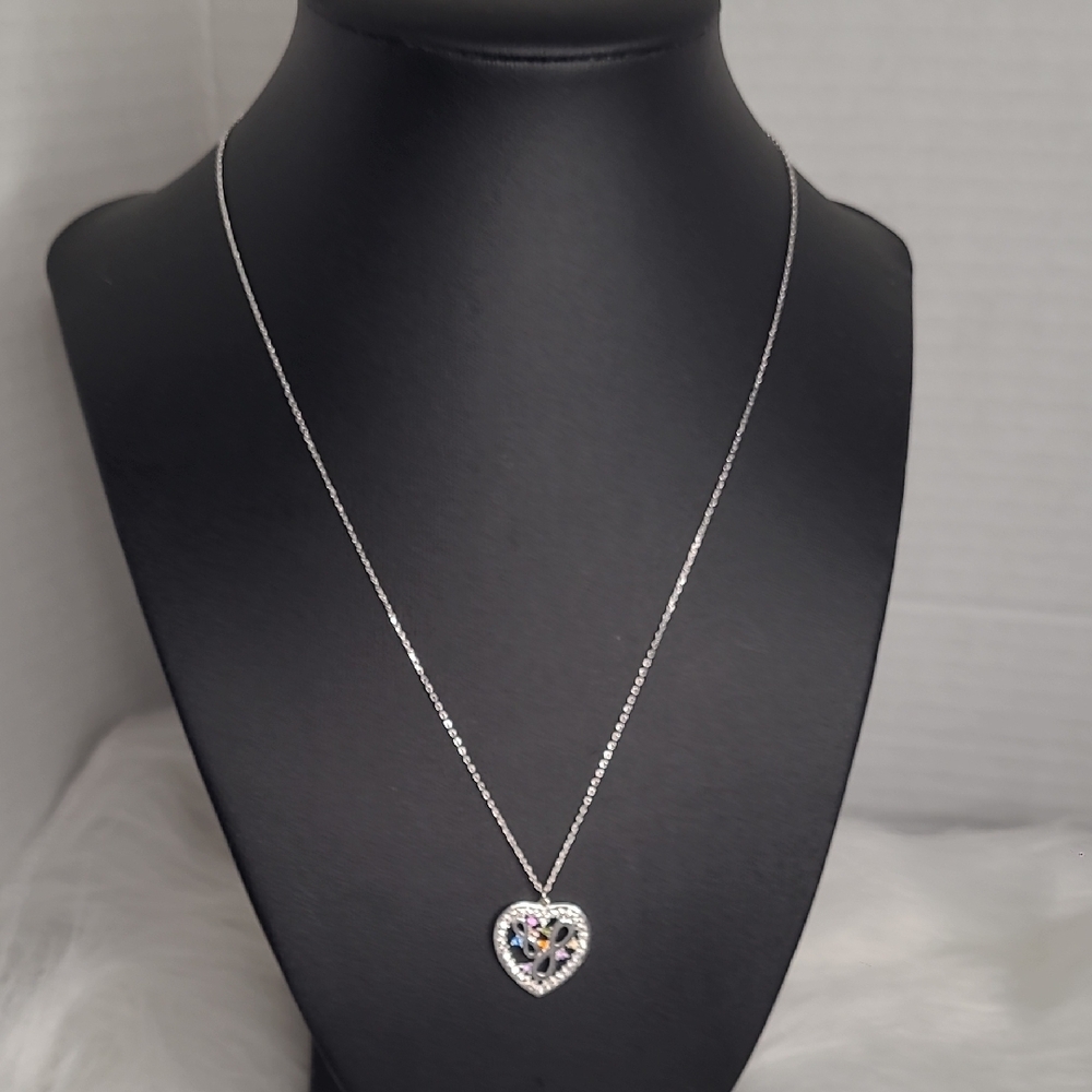 Elegant 925 Silver Heart Pendant Necklace